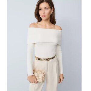 Ribbed Off-The-Shoulder Sweater